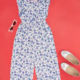 YU by Pantaloons Girls Printed Cotton Basic Jumpsuit with Ruffles-image-65
