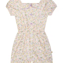 Budding Bees Girls Floral Printed Puff Sleeves Cotton Play Jumpsuit-image-39