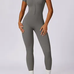 LULU & SKY Mock Neck Sports Basic Jumpsuit-picture-51