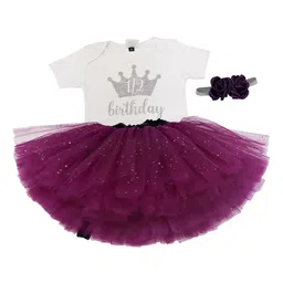 TINY MINY ME Infant Girls Embellished Bodysuit & Skirt With Headband Clothing Set-image-60