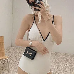 LULU & SKY V-neck Swim Bodysuit-image-15