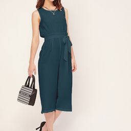 Moomaya Waist Tie-Ups Capri Jumpsuit-image-87