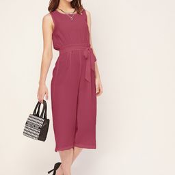 Moomaya Waist Tie-Ups Capri Jumpsuit-36
