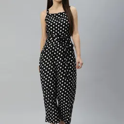 Sleek Italia Polka Dots Printed Basic Jumpsuit-34
