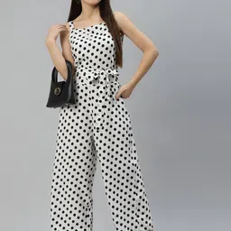 Sleek Italia Polka Dot Printed Sleeveles Basic Jumpsuit-picture-8