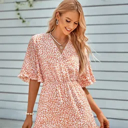 StyleCast Orange & White Floral Printed Basic Jumpsuit-picture-20