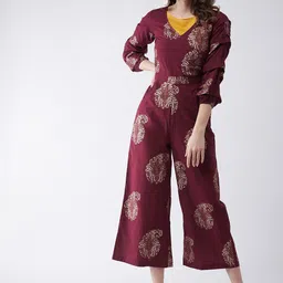 Pannkh V-Neck Printed Basic Jumpsuit image 1
