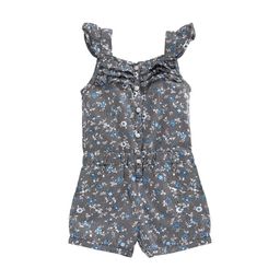 KiddoPanti Girls Black & White Floral Printed Playsuit-image-80