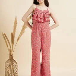 Cherry & Jerry Girls Printed Shoulder Straps Ruffles Basic Jumpsuit-image-13