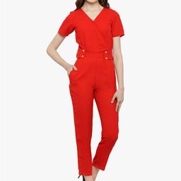 Magnetic Designs Women Red Basic Jumpsuit-picture-6