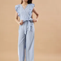 Cherry & Jerry Girls Self Design Waist Tie-Ups Basic Jumpsuit-image-15
