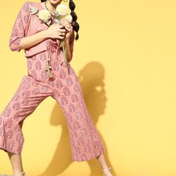 STREET 9 Women Beautiful Peach Printed Jumpsuit-41