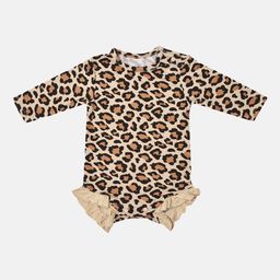 Softsens Girls Black & Beige Printed Bodysuit-image-91