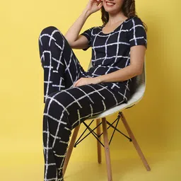 DOOR74 Women Checked Night suit-picture-19