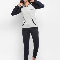 OFF LIMITS Women Navy Blue & Grey Colourblocked Tracksuit-picture-56