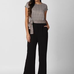 Van Heusen Woman Black & Grey Checked Basic Jumpsuit-12