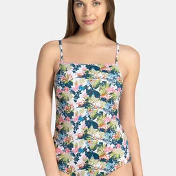 Amante Women Blue & Pink Floral Print Swimsuit-image-50