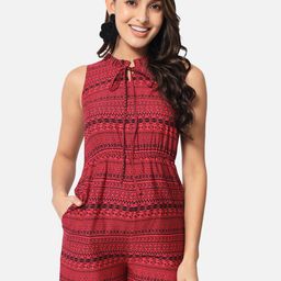 BAESD Printed Sleeveless Playsuit-18