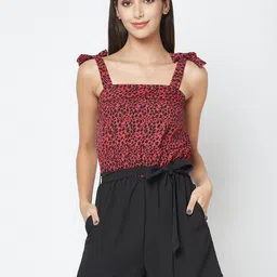 SQew Abstract Printed Waist Tie-Ups Playsuit-picture-5