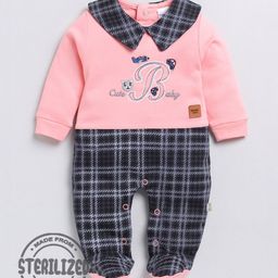 Moms Love Infants Checked Cotton Sleepsuit-picture-20