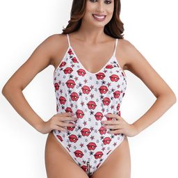 SSoShHub Women Printed Shoulder Strap Zip Bodysuit-image-79