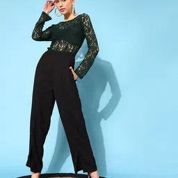 STREET 9 Women Green Self Design Jumpsuit-picture-23