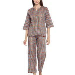 shopbloom Geometric Print Pure Cotton Night suit-picture-43