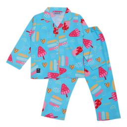 Enfance Kids Graphic Printed Lapel Collar Pure Cotton Shirt With Pyjamas-picture-39