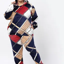 KLOTTHE Plus Size Printed Woolen Hooded Night suit-picture-42