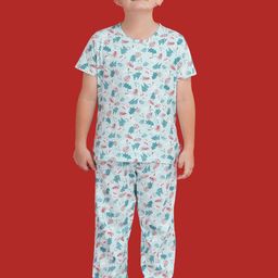 mackly Christmas Kids All Over Printed Pure Cotton Night suit-image-47
