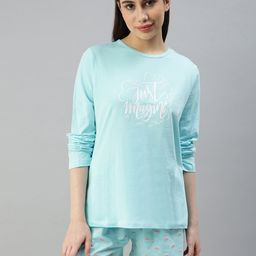JUNEBERRY Conversational Printed Pure Cotton Night Suit-image-41