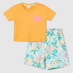 max Girls Graphic Printed Pure Cotton T-Shirt & Shorts-picture-41