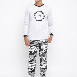 Lil Tomatoes Boys Grey & Black Printed Night suit-image-13