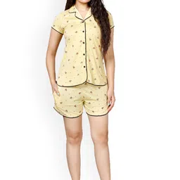Foxy Floral Printed Pure Cotton Night Suit-image-27