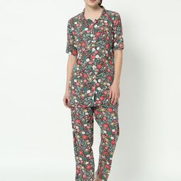 Bachuu Printed Shirt & Trousers Night suit-picture-13