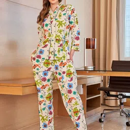 SANSKRUTIHOMES Conversational Printed Night Suit-image-65