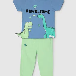 max Boys Conversational Printed Pure Cotton Night Suit-image-47