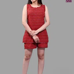 Krati Creations Pack Of 2 Printed Pure Cotton Night suit-image-90