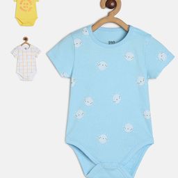 MINI KLUB Infant Boys Pack Of 3 Self-Designed Cotton Bodysuit-image-62