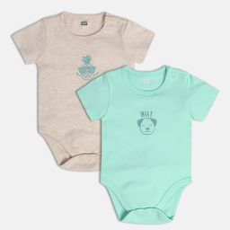 MINI KLUB Infant Boys Pack Of 2 Pure Cotton Bodysuit-image-88