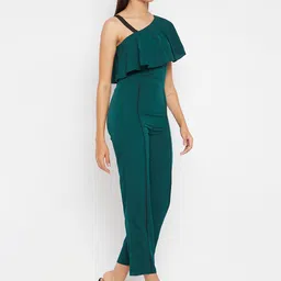 PANIT Green Basic Jumpsuit with Ruffles image 3