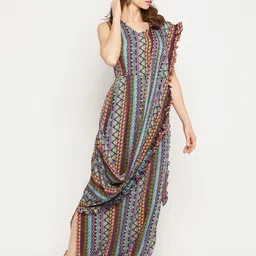 Uptownie Lite Printed Basic Jumpsuit with Dupatta image 2