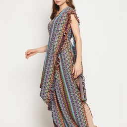 Uptownie Lite Printed Basic Jumpsuit with Dupatta image 3