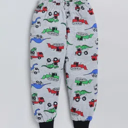 Lazy Shark Boys Grey & Yellow Printed Night suit image 2