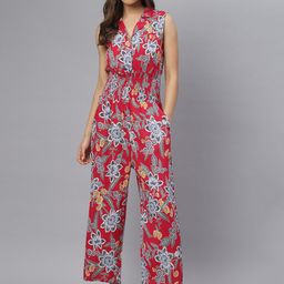 DEEBACO Red & Yellow Printed  Basic Jumpsuit image 2