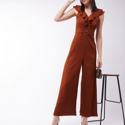 Miss Chase V-Neck Frilled Basic Jumpsuit-picture-16