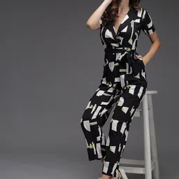 BAESD Geometric Printed Jumpsuit With Belt image 3