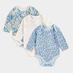 mothercare Infant Boys Pack of 3 Printed Pure Cotton Bodysuits-6