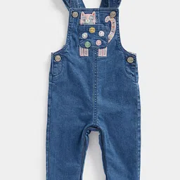 mothercare Girls Embroidered Denim Dungaree-image-19