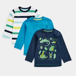 mothercare Infant Boys Pack of 3 Pure Cotton T-shirts-image-35